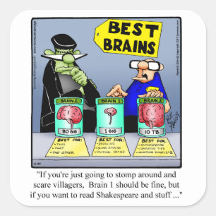 Adesivo Quadrado Dia de as Bruxas engraçado Humor Square Stickers