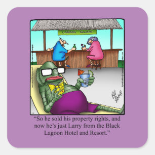 Adesivo Quadrado Dia de as Bruxas engraçado Humor Sticker