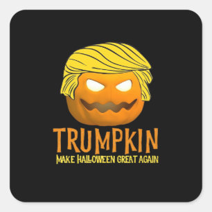 Adesivo Quadrado Dia de as Bruxas engraçado Trumpkin