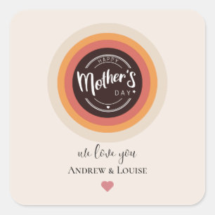 Adesivo Quadrado Dia de as mães Feliz