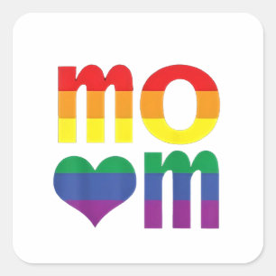 Adesivo Quadrado Dia de as mães LGBT do Orgulho LGBT do Arco-Íris