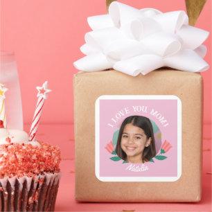 Adesivo Quadrado Dia de as mães Personalizado De Nome De Foto Que A