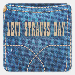 Adesivo Quadrado Dia de Levi Strauss - dia da apreciação
