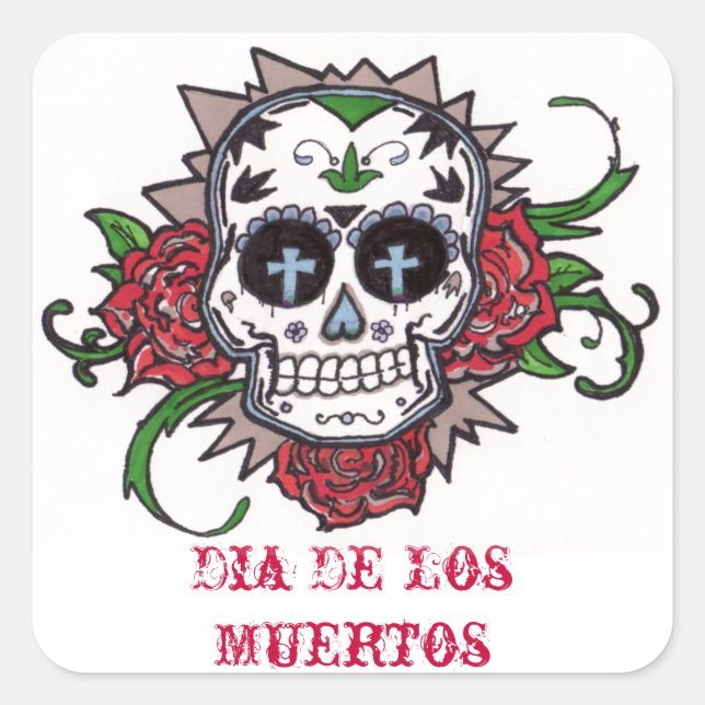 Adesivo Quadrado dia de los muertos (Frente)