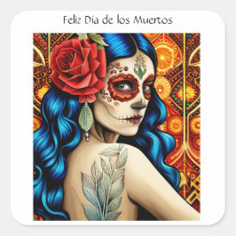 Adesivo Quadrado Día de los Muertos
