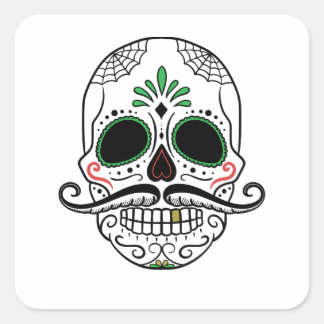 Adesivo Quadrado Dia De Los Muertos Mexicano Halloween Fiesta