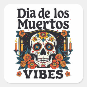 Adesivo Quadrado Día De Los Muertos Vibes Oaxaca Dia dos Mortos