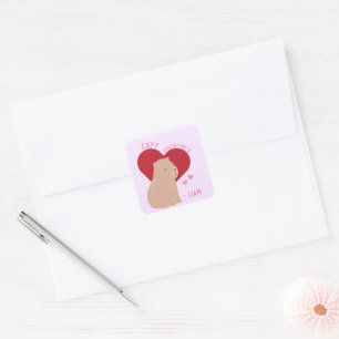 Adesivo Quadrado Dia de os namorados Capybara Stickers