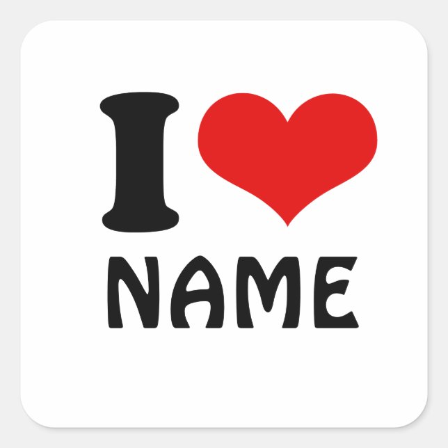 Adesivo Quadrado Dia de os namorados personalizável que amo persona (Frente)