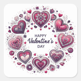 Adesivo Quadrado Dia de os namorados Quadrado