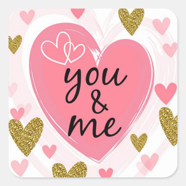 Adesivo Quadrado Dia de os namorados Quadrado (Frente)