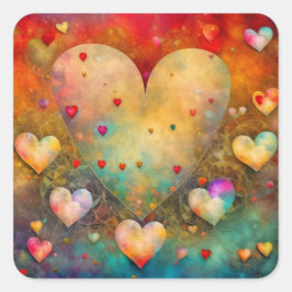 Adesivo Quadrado Dia de os namorados Romântica Keepsasak