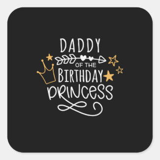 Adesivo Quadrado Dia de os pais Da Princesa Aniversário