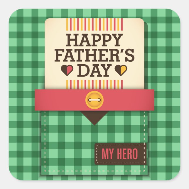 Adesivo Quadrado Dia de os pais Feliz (Frente)