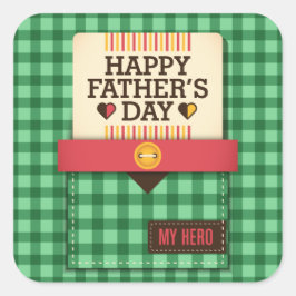 Adesivo Quadrado Dia de os pais Feliz