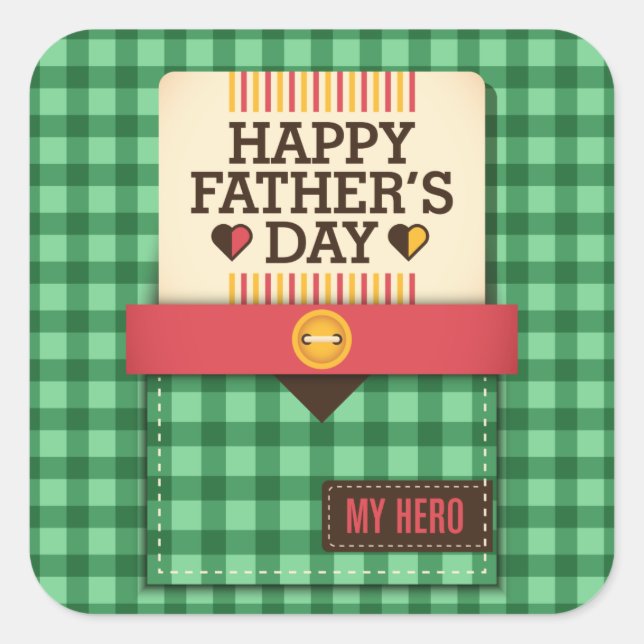 Adesivo Quadrado Dia de os pais Feliz (Frente)