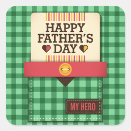 Adesivo Quadrado Dia de os pais Feliz