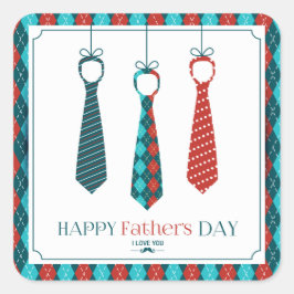 Adesivo Quadrado Dia de os pais Feliz