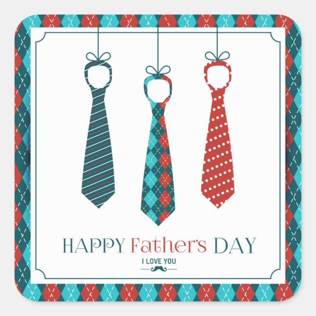 Adesivo Quadrado Dia de os pais Feliz (Frente)