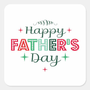 Adesivo Quadrado dia de os pais retrógrado feliz