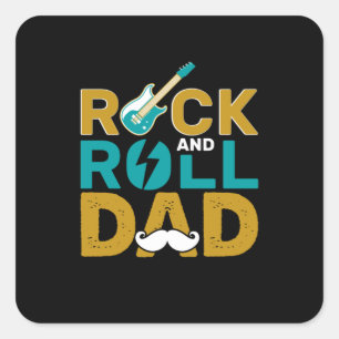 Adesivo Quadrado dia de os pais Rock E Roll Pai