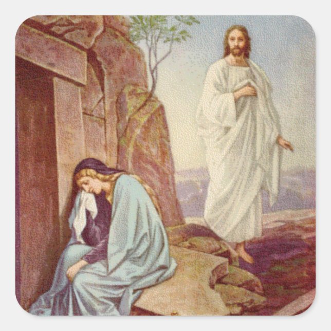 Adesivo Quadrado Dia de Ressurreição da páscoa (Frente)