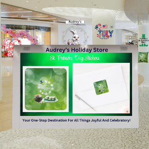 Adesivo Quadrado Dia de São Patrício Party Stickers