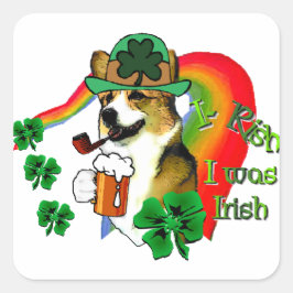 Adesivo Quadrado Dia de São Patrício Welsh Corgi