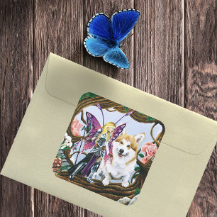 Adesivo Quadrado Dia de Treinamento Corgi