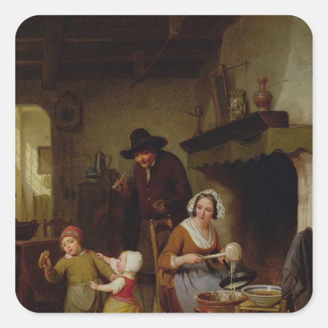 Adesivo Quadrado Dia do Pancake, 1845 (Frente)