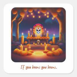 Adesivo Quadrado Dia dos Mortos Altar