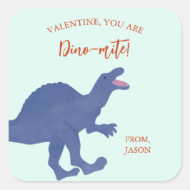 Adesivo Quadrado Dia dos Namorados Você É Dino-mítico Dinossauro