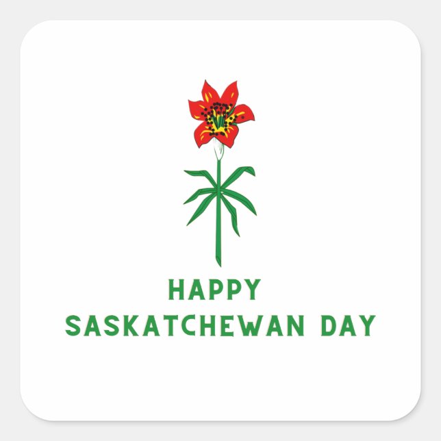 ADESIVO QUADRADO DIA FELIZ DE SASKATCHEWAN (Frente)