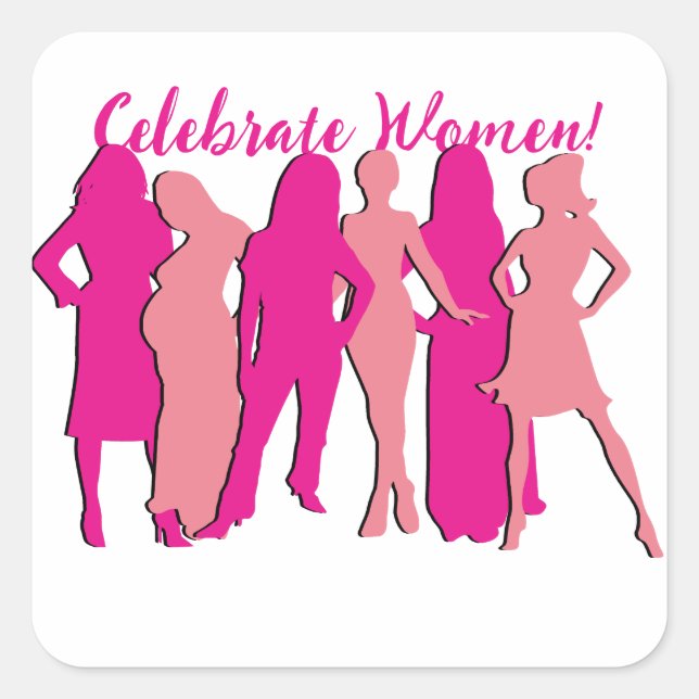 Adesivo Quadrado Dia Internacional da Mulher (Frente)