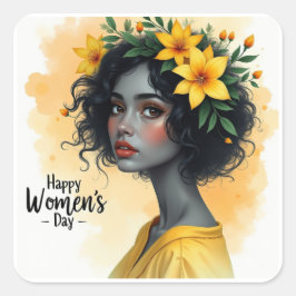 Adesivo Quadrado Dia Internacional da Mulher