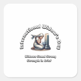 Adesivo Quadrado Dia Internacional da Viúva. Força na tristeza.