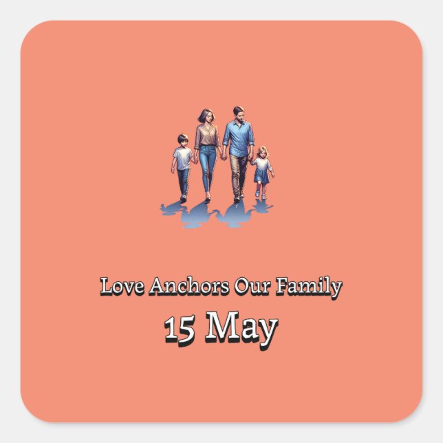 Adesivo Quadrado Dia Internacional das Famílias (Frente)