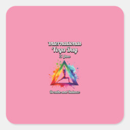 Adesivo Quadrado Dia Internacional de Yoga