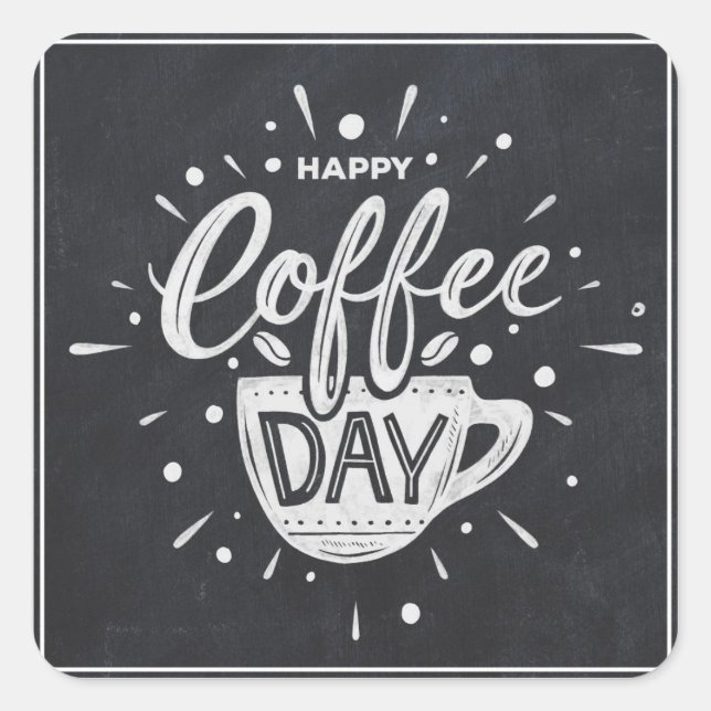 Adesivo Quadrado Dia Internacional do Café (Frente)