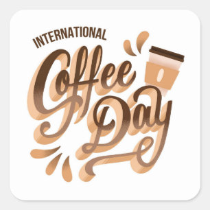 Adesivo Quadrado Dia Internacional do Café