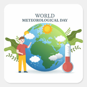 Adesivo Quadrado Dia Meteorológico Mundial