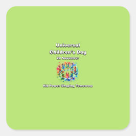 Adesivo Quadrado Dia Mundial da Criança. Fortalecimento De Energia 