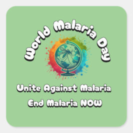 Adesivo Quadrado Dia Mundial da Malária - Unir Contra a Malária