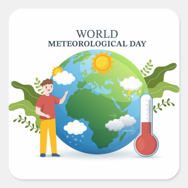 Adesivo Quadrado Dia Mundial da Meteorologia (Frente)