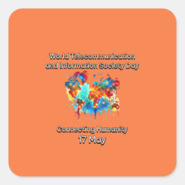 Adesivo Quadrado Dia Mundial das Telecomunicações e da Sociedade da