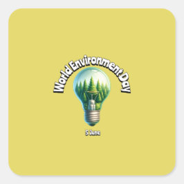 Adesivo Quadrado Dia Mundial do Ambiente. 5 de junho