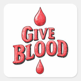 Adesivo Quadrado Dia Mundial do Dador de Sangue - Dar texto ao Sang