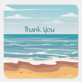 Adesivo Quadrado Dia na praia