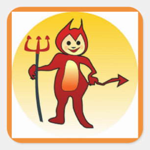 ADESIVO QUADRADO DIABO "HELLOWEEN"