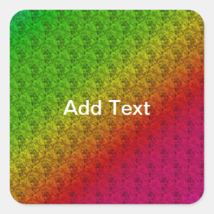 Adesivo Quadrado Diag Gradient Floral Verde